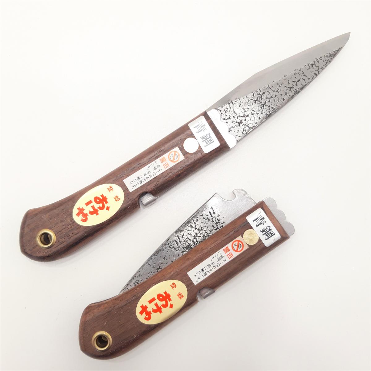 Couteau à greffer japonais pliant pour gaucher, en acier Aogami