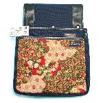 Poche à outils japonaise motif Nishiki (brocart japonais) à dominante rouge et rose